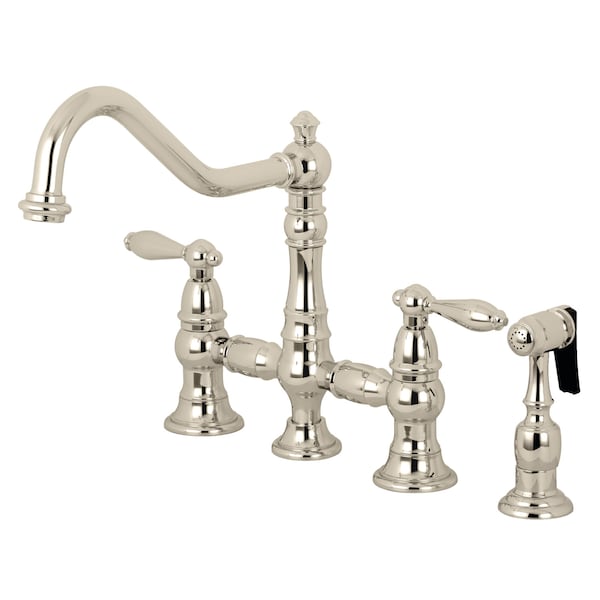 Kitchen Faucet W/ Side Sprayer, Polished Nickel